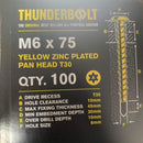 THUNDERBOLT Fixings M5 M6 GENUINE THUNDER BOLT PAN HEAD TORX MASONRY CONCRETE ANCHOR SCREW BOLT