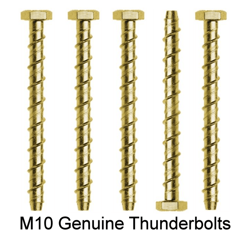 THUNDERBOLT Home, Furniture & DIY:DIY Materials:Nails, Screws & Fasteners:Other Fasteners 10 x 60 (V35160) / 4 M10 GENUINE THUNDERBOLT MASONRY CONCRETE ANCHOR SCREW - ALL LENGTHS - HEX HEAD