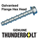 ThunderBolt Home & Garden:Building Materials & DIY:Nails, Screws & Fasteners:Screws & Bolts 2 / 6 x 50mm (V71783) M6 GALVANISED FLANGE HEX HEAD GENUINE THUNDERBOLTS MASONRY CONCRETE ANCHOR SCREW