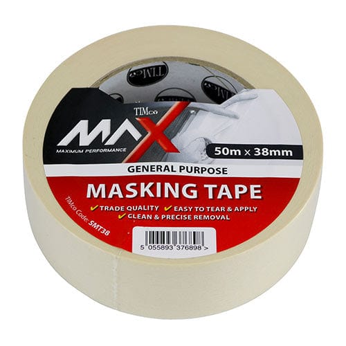TIMCO Adhesives & Building Chemicals 50m x 38mm TIMCO Masking Tape Cream
