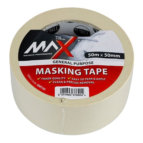 TIMCO Adhesives & Building Chemicals 50m x 50mm TIMCO Masking Tape Cream