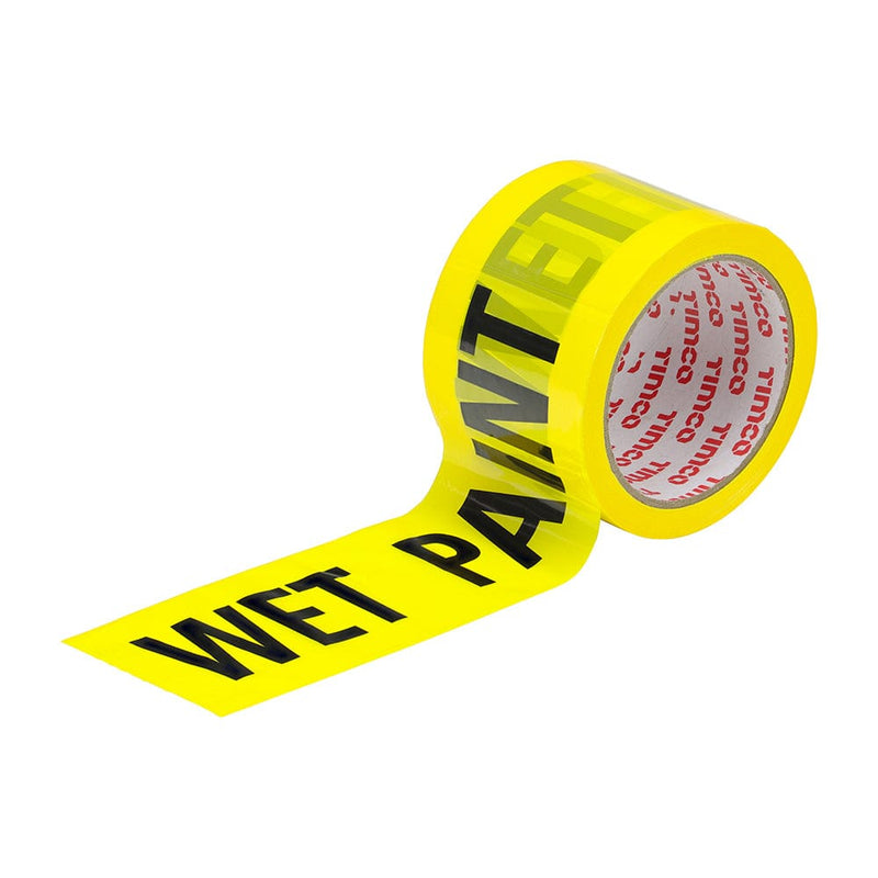 TIMCO Adhesives & Building Chemicals 70mm x 100m / Roll TIMCO Hazard warning caution yellow black wet paint tape