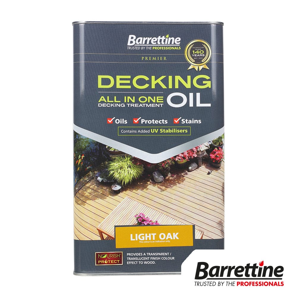 Barrettine Decking Oil Amber Light Oak 5L - Pack Qty - 1 Ea