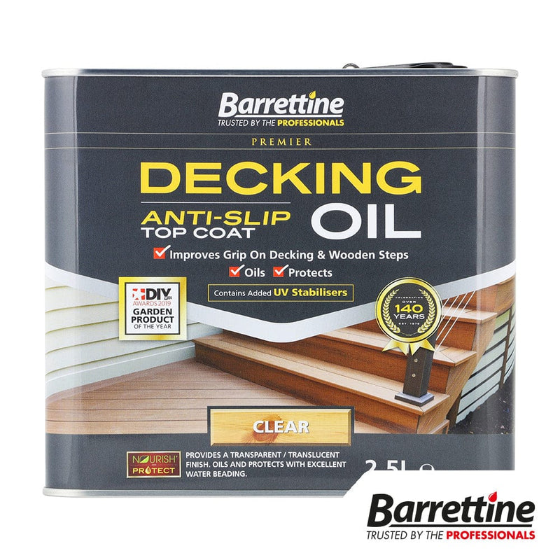 TIMCO Adhesives & Building Chemicals Barrettine Decking Oil Anti-Slip Clear 2.5L - Pack Qty - 1 EA