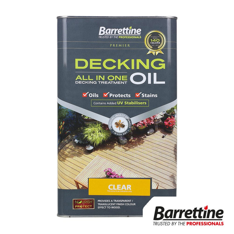 TIMCO Adhesives & Building Chemicals Barrettine Decking Oil Clear 5L - Pack Qty - 1 EA
