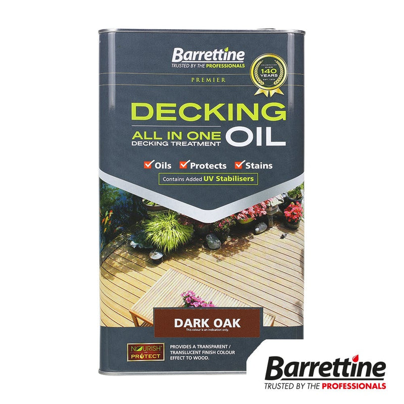 TIMCO Adhesives & Building Chemicals Barrettine Decking Oil Dark Oak 5L - Pack Qty - 1 EA