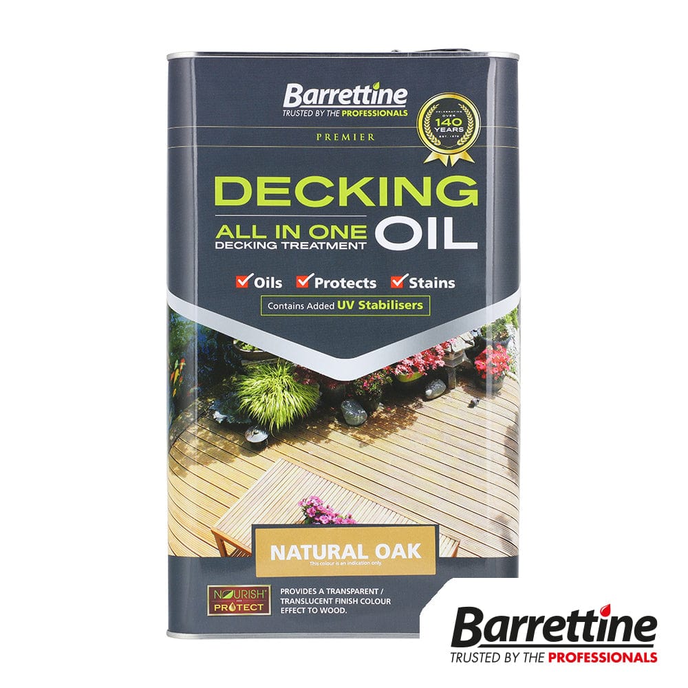 Barrettine Decking Oil Natural Oak 5L - Pack Qty - 1 Ea
