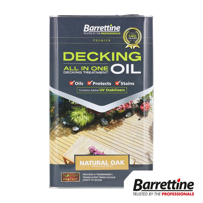 TIMCO Adhesives & Building Chemicals Barrettine Decking Oil Natural Oak 5L - Pack Qty - 1 EA