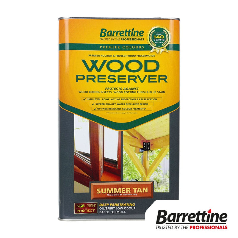 TIMCO Adhesives & Building Chemicals Barrettine Wood Preserver Summer Tan 5L - Pack Qty - 1 EA