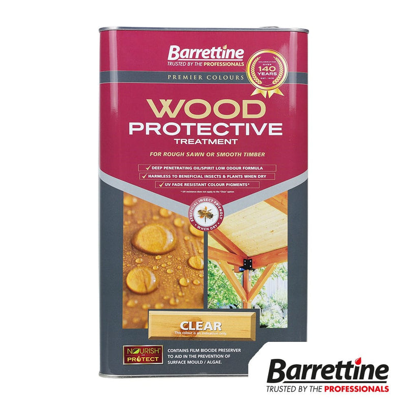 TIMCO Adhesives & Building Chemicals Barrettine Wood Protective Treatment Clear 5L - Pack Qty - 1 EA