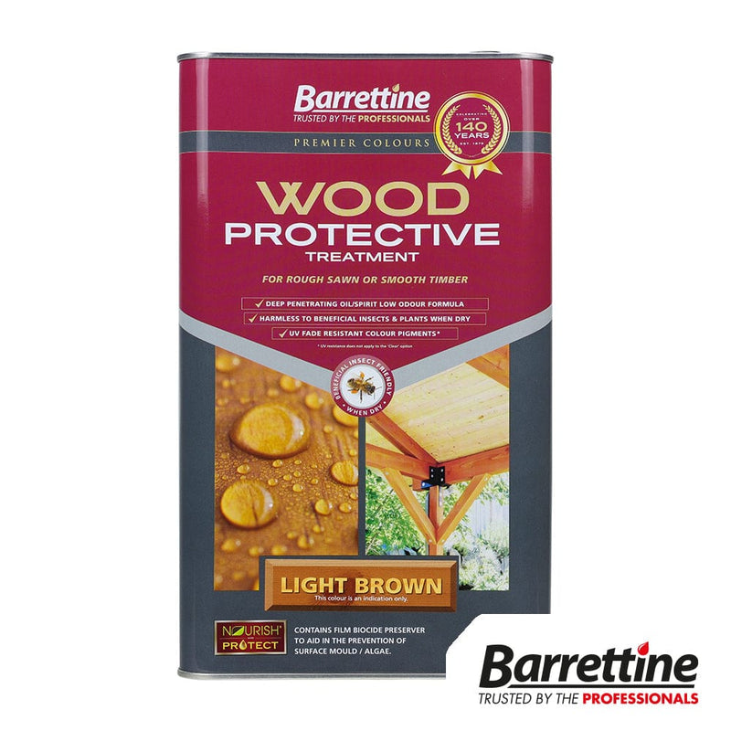 TIMCO Adhesives & Building Chemicals Barrettine Wood Protective Treatment Light Brown 5L - Pack Qty - 1 EA