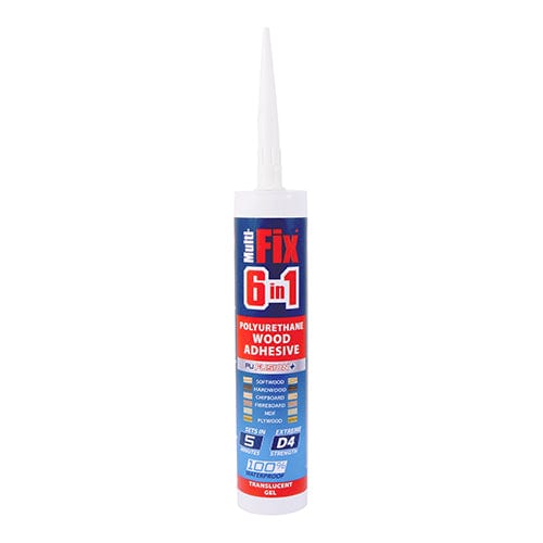 Timco 6 In 1 Pu Wood Adhesive 5 Minutes Translucent Gel - 310Ml - Pack Qty - 1 Ea