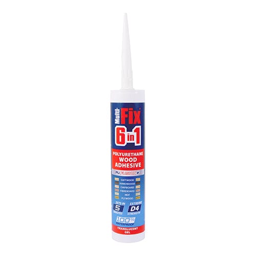 TIMCO Adhesives & Building Chemicals TIMCO 6 in 1 PU Wood Adhesive 5 Minutes Translucent Gel - 310ml