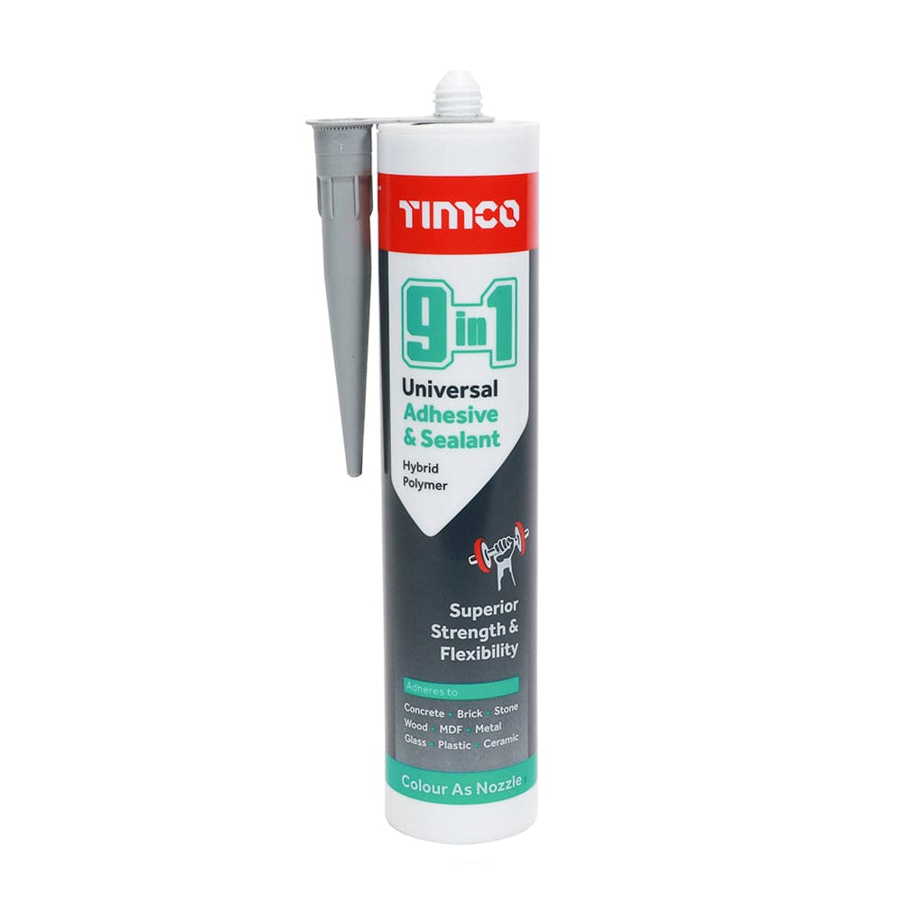 Timco 9 In 1 Universal Adhesive & Sealant Grey - 290Ml - Pack Qty - 1 Ea