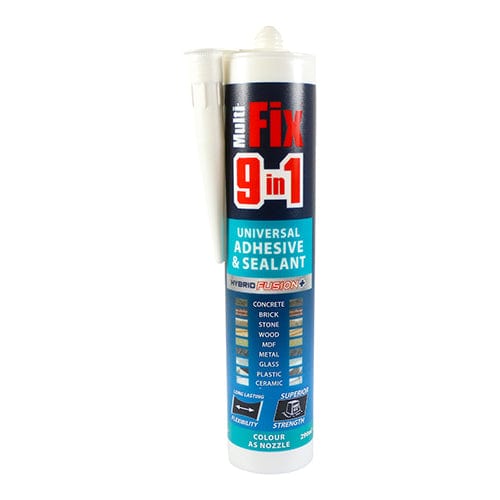 Timco 9 In 1 Universal Adhesive & Sealant White - 290Ml - Pack Qty - 1 Ea