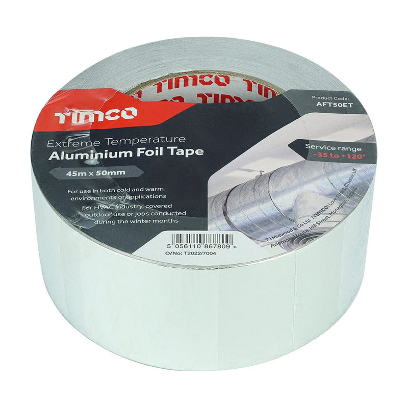 TIMCO Adhesives & Building Chemicals TIMCO Aluminium Foil Tape Extreme Temperature - 45m x 50mm