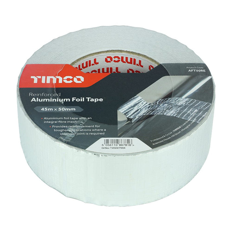 TIMCO Adhesives & Building Chemicals TIMCO Aluminium Foil Tape Reinforced - 45m x 50mm