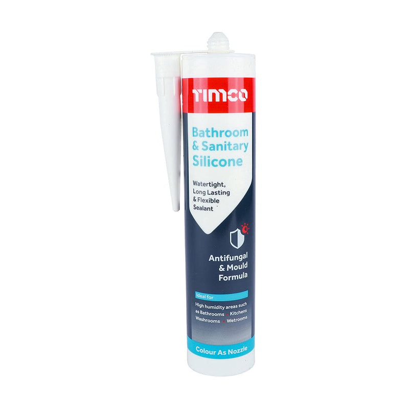 TIMCO Adhesives & Building Chemicals TIMCO Bathroom & Sanitary Silicone Sealant White - 300ml