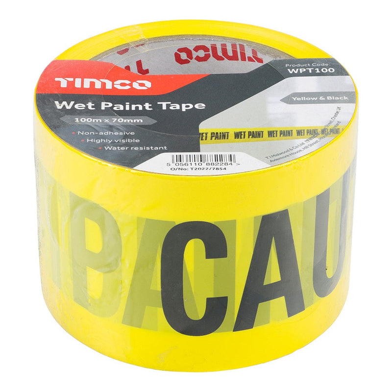 TIMCO Adhesives & Building Chemicals TIMCO Hazard warning caution yellow black wet paint tape