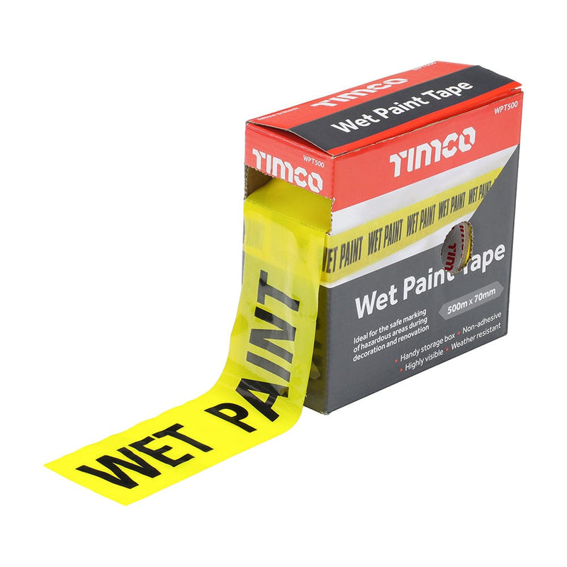 TIMCO Adhesives & Building Chemicals TIMCO Hazard warning caution yellow black wet paint tape