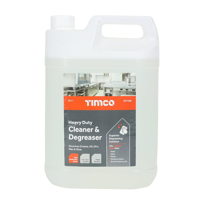 TIMCO Adhesives & Building Chemicals TIMCO Heavy Duty Solvent Cleaner & Degreaser, All Purpose Cleaner of Silicone, Grease, Uncured PU Foam, Adhesives, Brake Dust and Engineering Grime - 5L