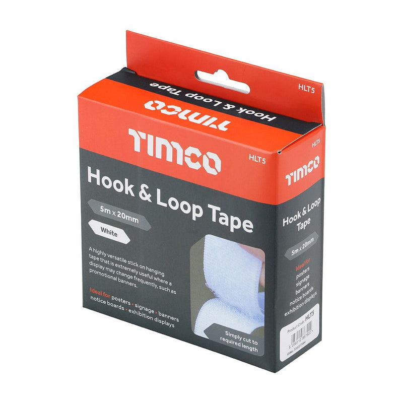 TIMCO Adhesives & Building Chemicals TIMCO Hook and Loop Tape - 5m x 20mm