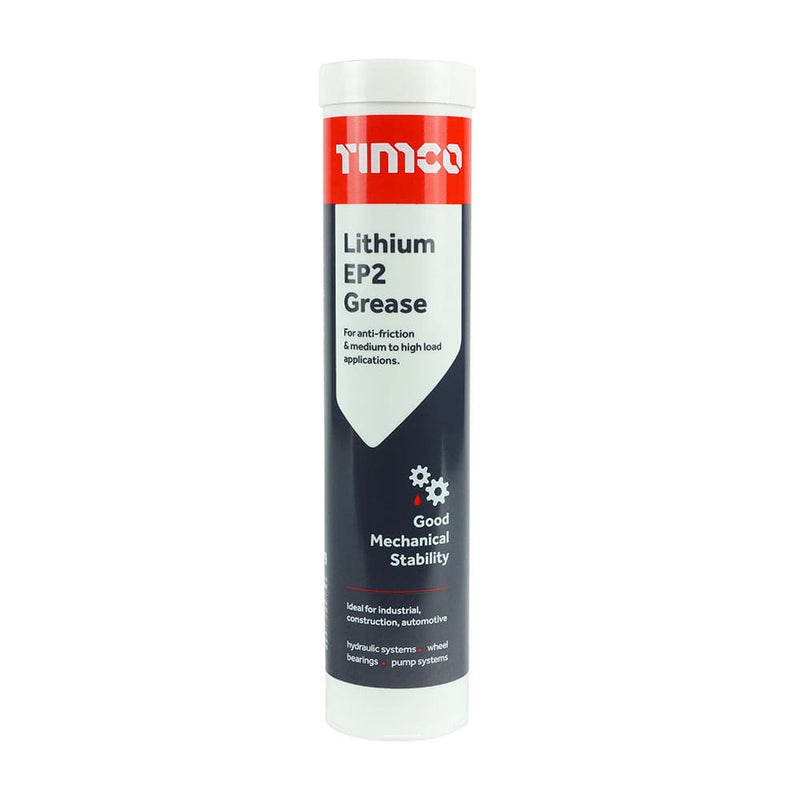 TIMCO Adhesives & Building Chemicals TIMCO Lithium EP2 Grease, High Temperature EP2 Multi-purpose Hydraulic Grease Cartridge - 400g