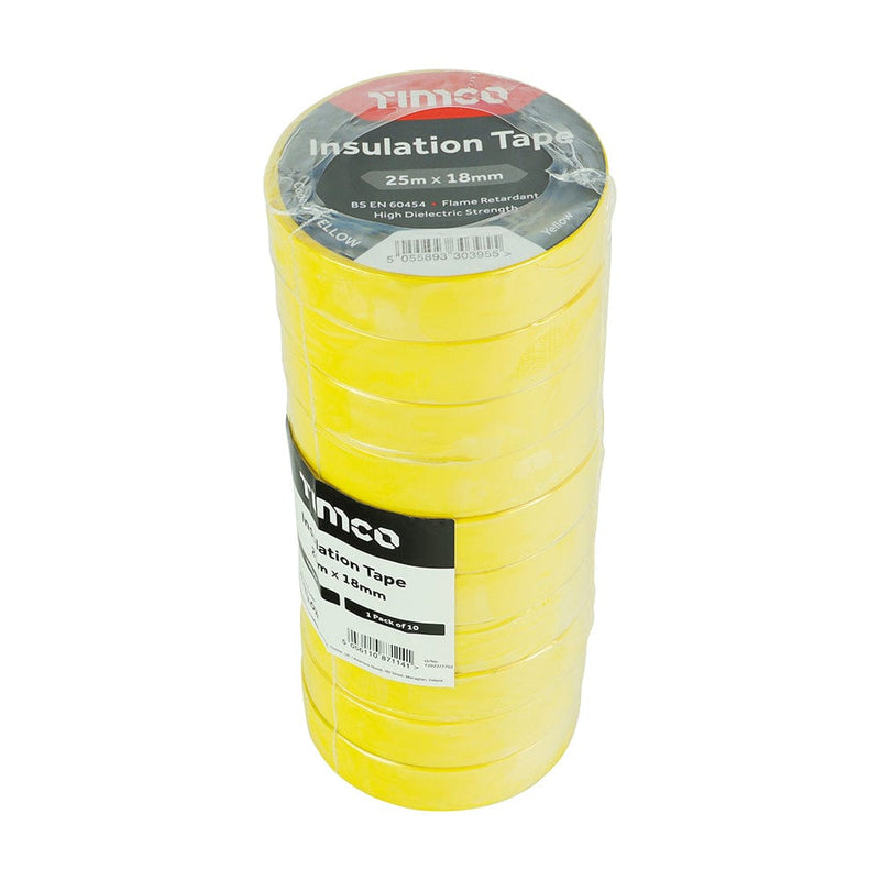 TIMCO Adhesives & Building Chemicals TIMCO PVC Insulation Tape Yellow - 25m x 18mm
