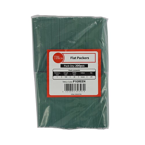 TIMCO Building Hardware & Site Protection 200 TIMCO Glazing Packers Green - 100 x 28 x 1