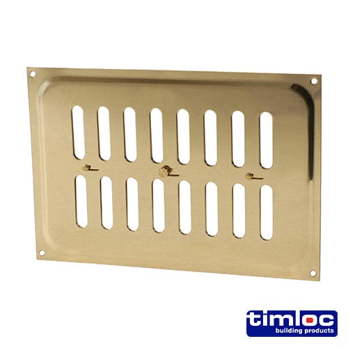TIMCO Building Hardware & Site Protection 242 x 165 Timloc Hit and Miss Louvre Vent Polished Brass