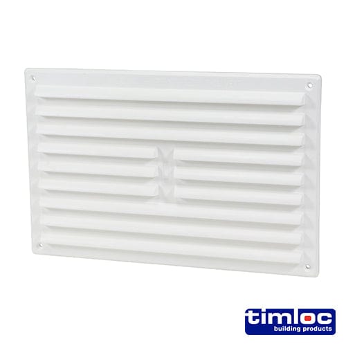 TIMCO Building Hardware & Site Protection 242 x 165 Timloc Louvre Grille Vent Flyscreen White