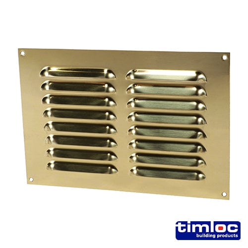 TIMCO Building Hardware & Site Protection 242 x 165 Timloc Louvre Grille Vent Polished Brass