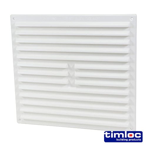 TIMCO Building Hardware & Site Protection 242 x 242 Timloc Louvre Grille Vent Flyscreen White