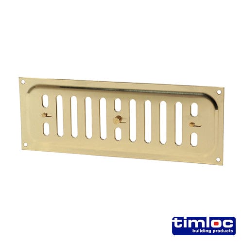 TIMCO Building Hardware & Site Protection 242 x 89 Timloc Hit and Miss Louvre Vent Polished Brass
