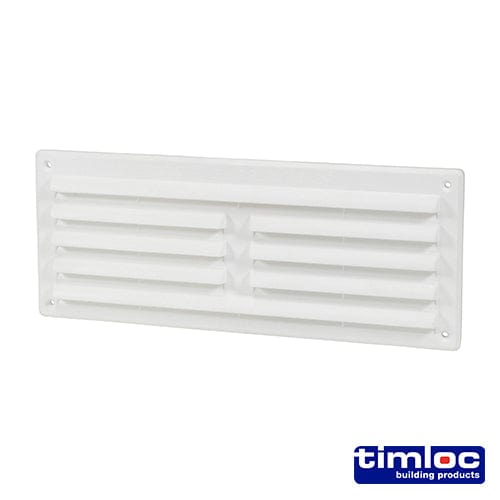 TIMCO Building Hardware & Site Protection 242 x 89 Timloc Louvre Grille Vent Flyscreen White