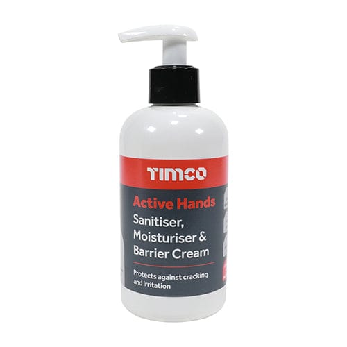 TIMCO Building Hardware & Site Protection TIMCO Active Hands Barrier Cream Sanitiser Moisturising and Antibacterial Skin Shield Protection - 200ml