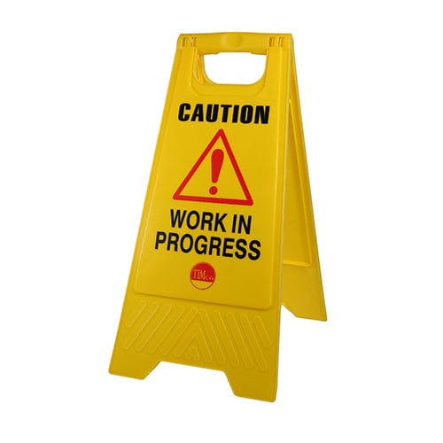 TIMCO Building Hardware & Site Protection TIMCO Caution Work in Progress A-Frame Safety Sign  - 610 x 300 x 30