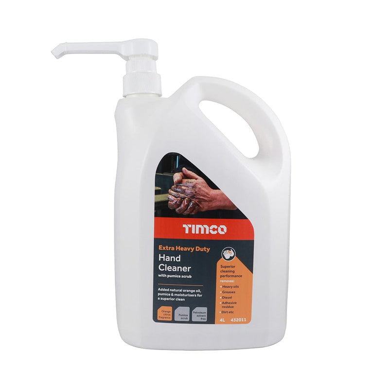 TIMCO Building Hardware & Site Protection TIMCO Extra Heavy Duty Hand Cleaner Hand Pumice Scrub Orange Pump Bottle - 4L
