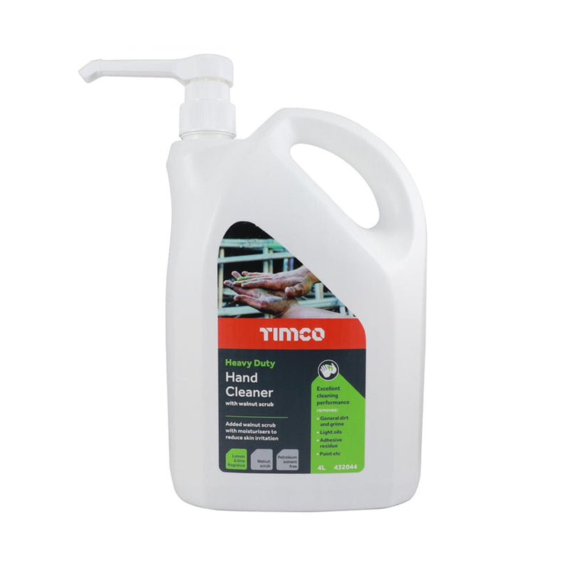 TIMCO Building Hardware & Site Protection TIMCO Heavy Duty Hand Cleaner Hand Walnut Scrub with Citrus Pump Bottle - 4L