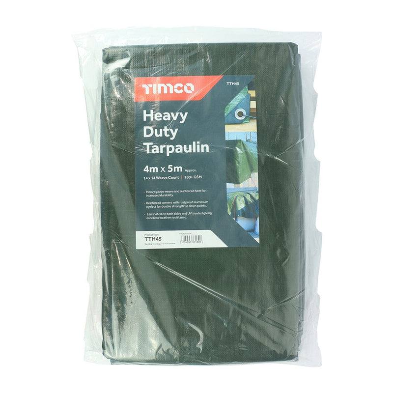TIMCO Building Hardware & Site Protection TIMCO Heavy Duty Tarpaulin Green