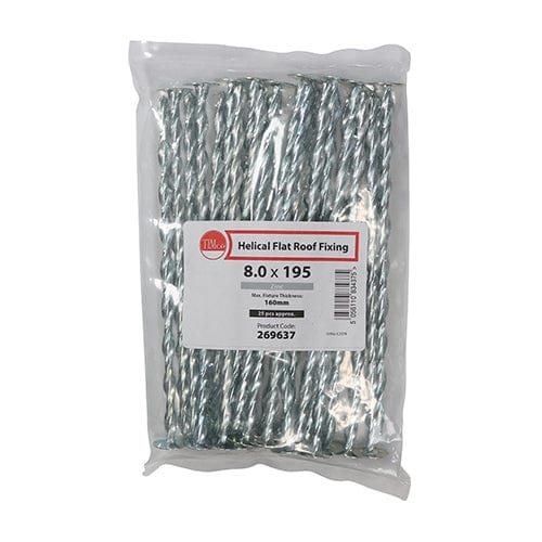 TIMCO Building Hardware & Site Protection TIMCO Helical Flat Roof Fixing Silver