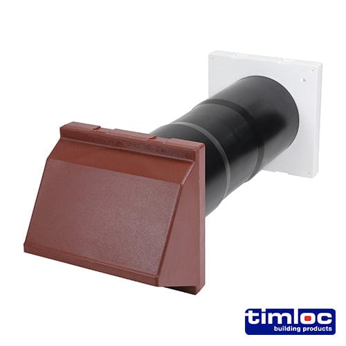 TIMCO Building Hardware & Site Protection Timloc AeroCore Through-Wall Ventilation Set Cowl and Baffle Brown - 127 x 350 (dia x length)