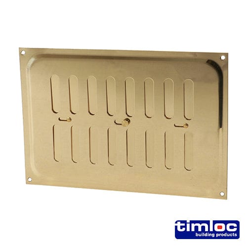 TIMCO Building Hardware & Site Protection Timloc Hit and Miss Louvre Vent Polished Brass
