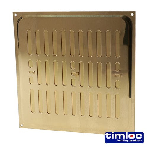 TIMCO Building Hardware & Site Protection Timloc Hit and Miss Louvre Vent Polished Brass