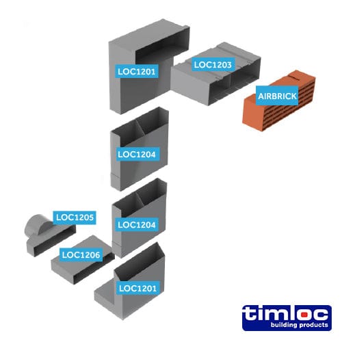 TIMCO Building Hardware & Site Protection Timloc Telescopic Underfloor Vent 5 to 7 Course - 5 to 7 course