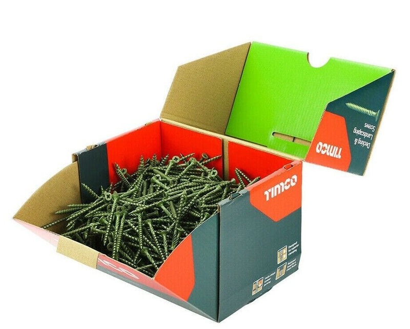 Timco Business, Office & Industrial:Fasteners & Hardware:Screws & Bolts 1000 Box, 4.5 x 60mm Green Decking Screws Industry Pack Solo Countersunk PZ2