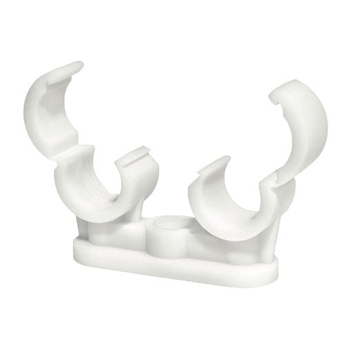 TIMCO Fasteners & Fixings 15mm Quick Lock Double Pipe Clips White