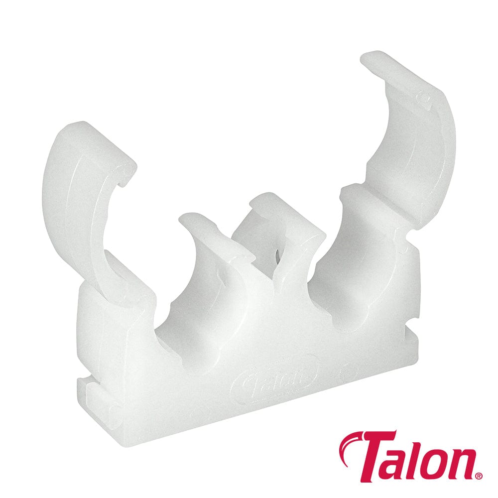 Talon Double Hinged Pipe Clips White - Pack Qty - 50 Pcs