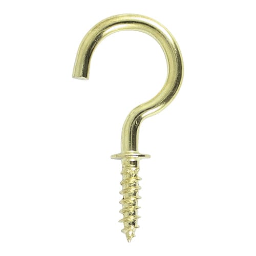 TIMCO Fasteners & Fixings 19mm / 15 TIMCO Cup Hooks Round Electro Brass