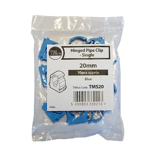 TIMCO Fasteners & Fixings 20mm MDPE Pipe Clips Blue